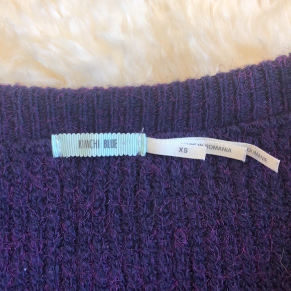 ANTHROPOLOGY KIMCHI BLUE Chrissy off-the-shoulder ruffle sweater. purple. XS. - Picture 10 of 13